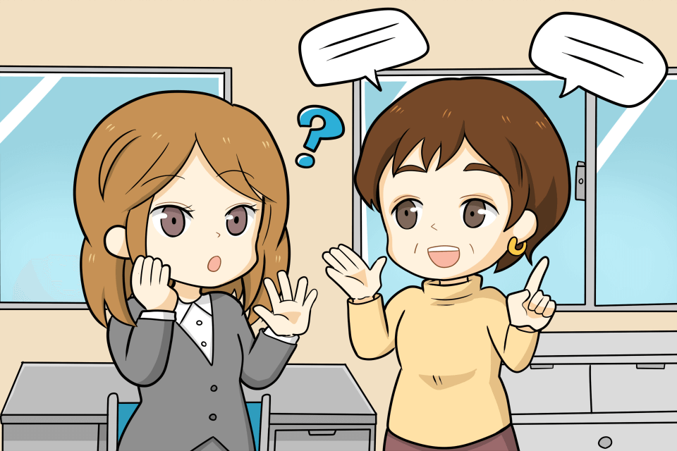 転職について相談している様子