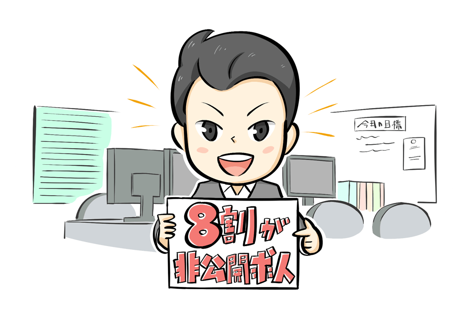 非公開求人を説明する男性