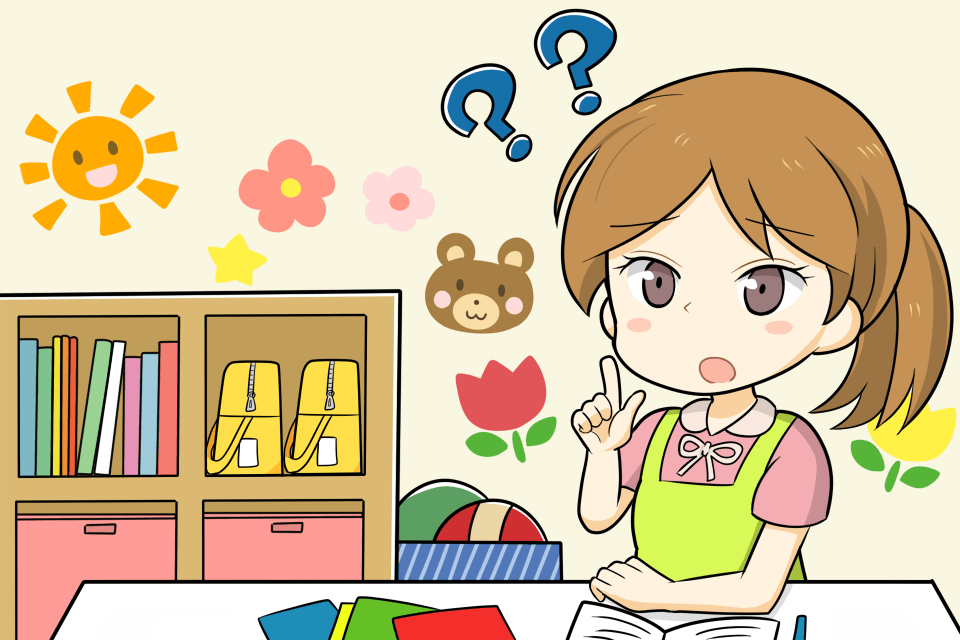保育士の経験を活かせる職業を考えている様子