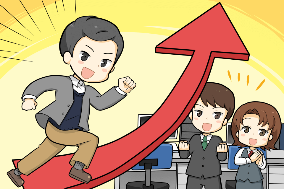 転職でキャリアアップをしている男性
