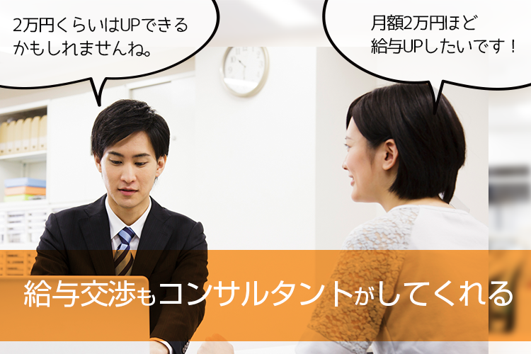 給与交渉するコンサルタント