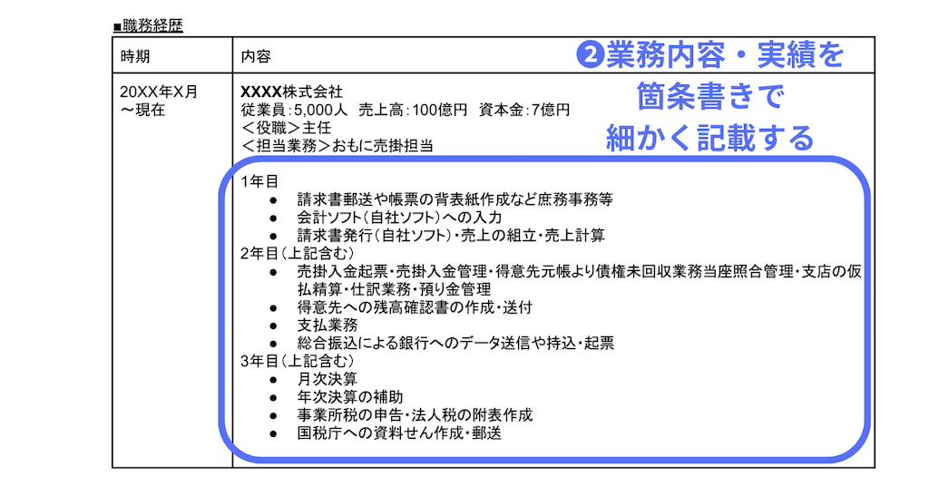 職務経歴書（経歴が少ない場合）