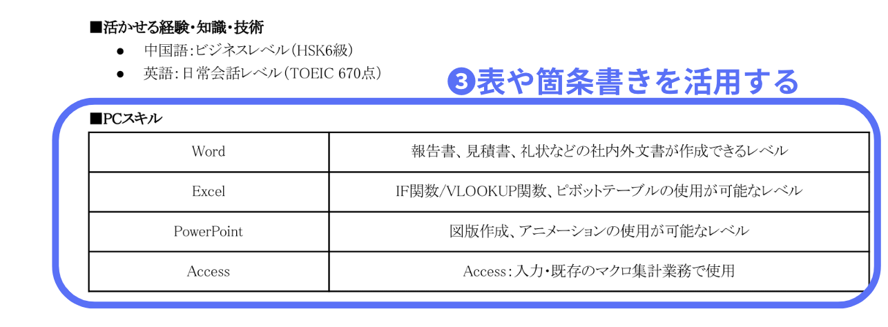 職務経歴書（経歴が多い場合）